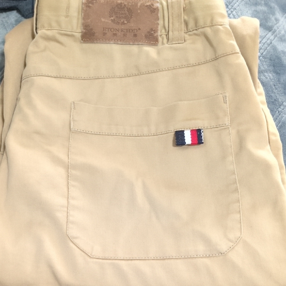 Tan Chinos with Classic Leather Patch